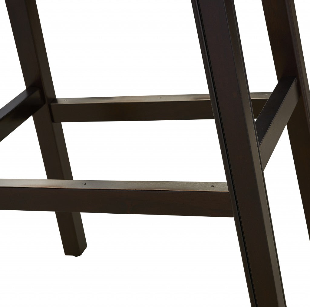 31" Black and Espresso Solid Wood Backless Bar Height Bar Chair - Loft&Timber