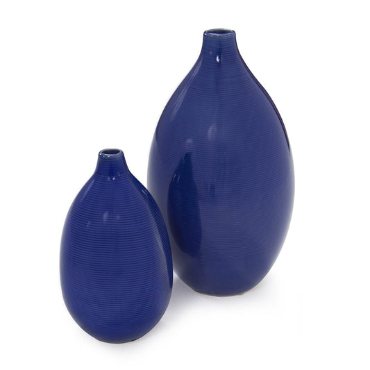 Set of Two Cobalt Bud Ceramic Table Vase - Loft&Timber