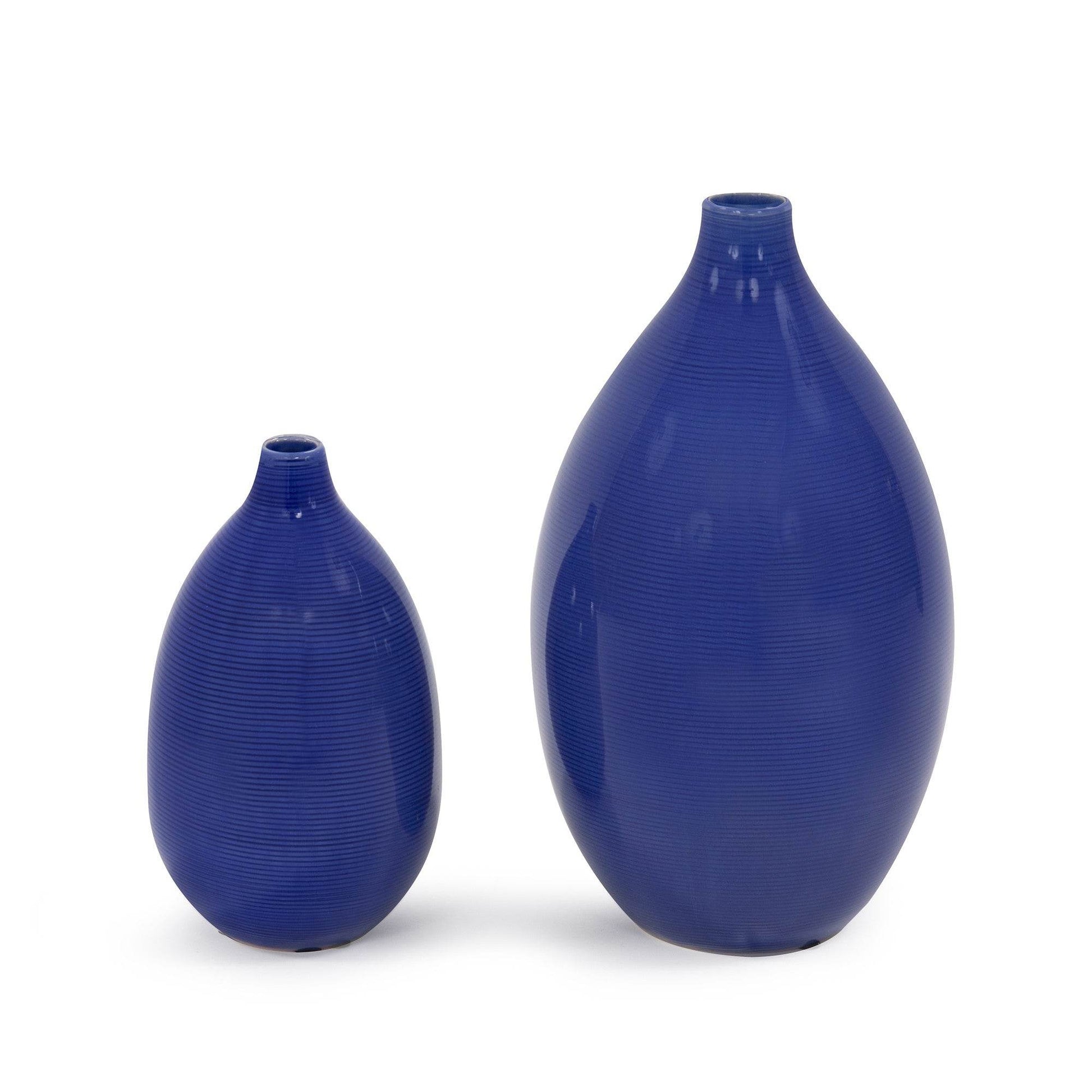 Set of Two Cobalt Bud Ceramic Table Vase - Loft&Timber