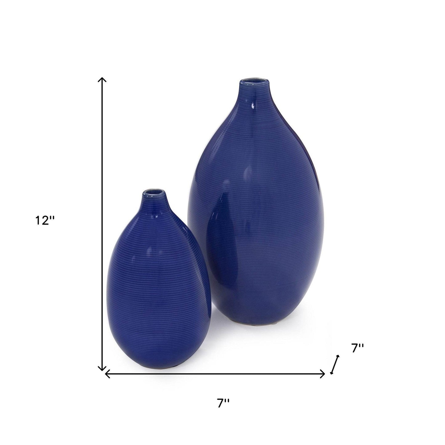 Set of Two Cobalt Bud Ceramic Table Vase - Loft&Timber