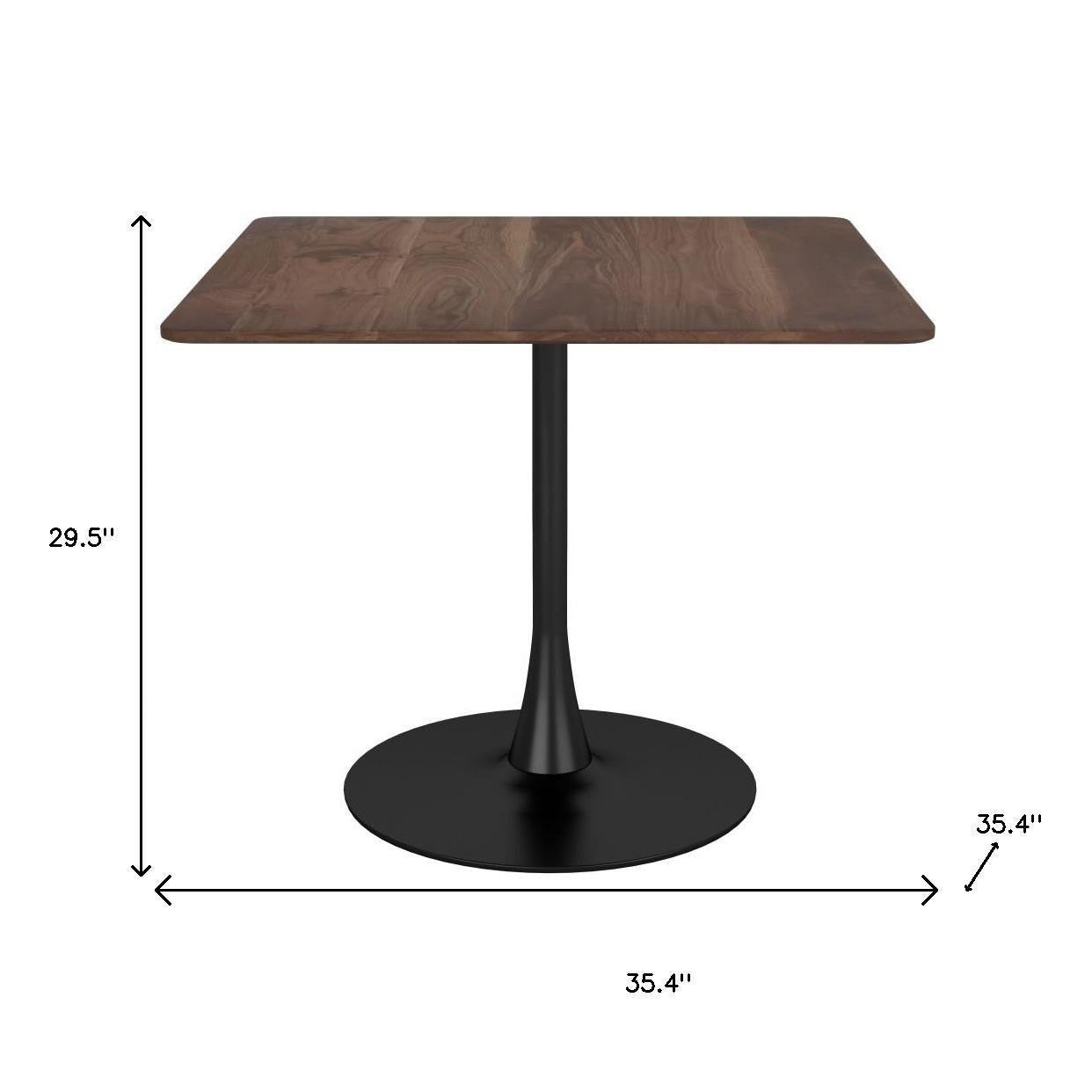 35" Square Steel Pedestal Base Dining Table - Loft&Timber