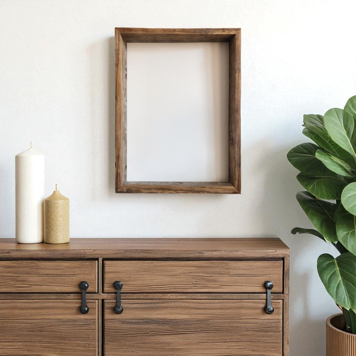 12" x 12" Gray Solid Wood Hanging Picture Frame - Loft&Timber