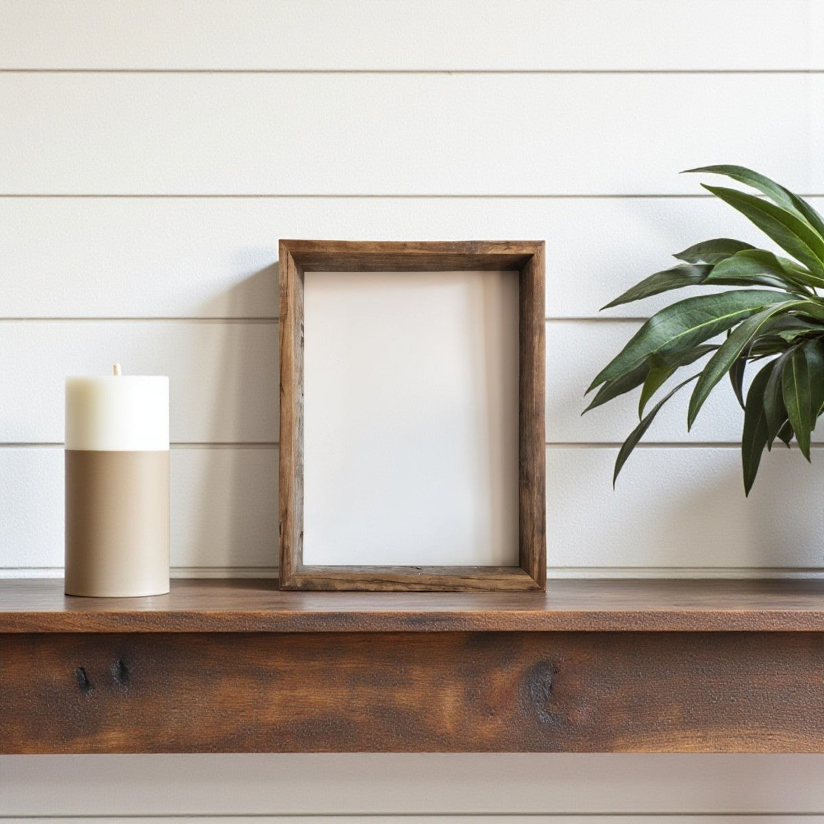 8" x 8" Gray Solid Wood Tabletop Picture Frame - Loft&Timber