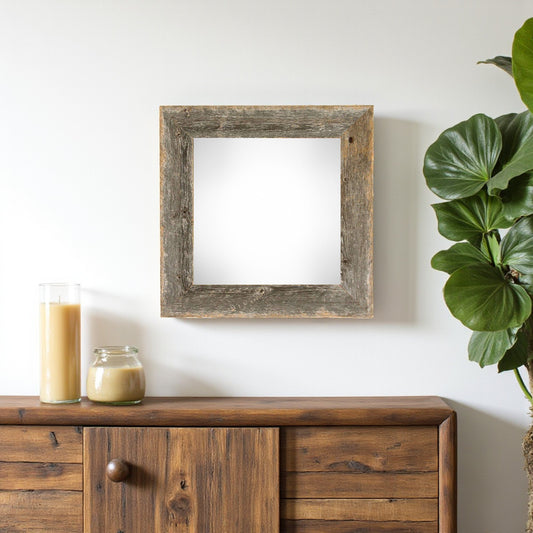 10" x 10" Gray Solid Wood Hanging Picture Frame - Loft&Timber