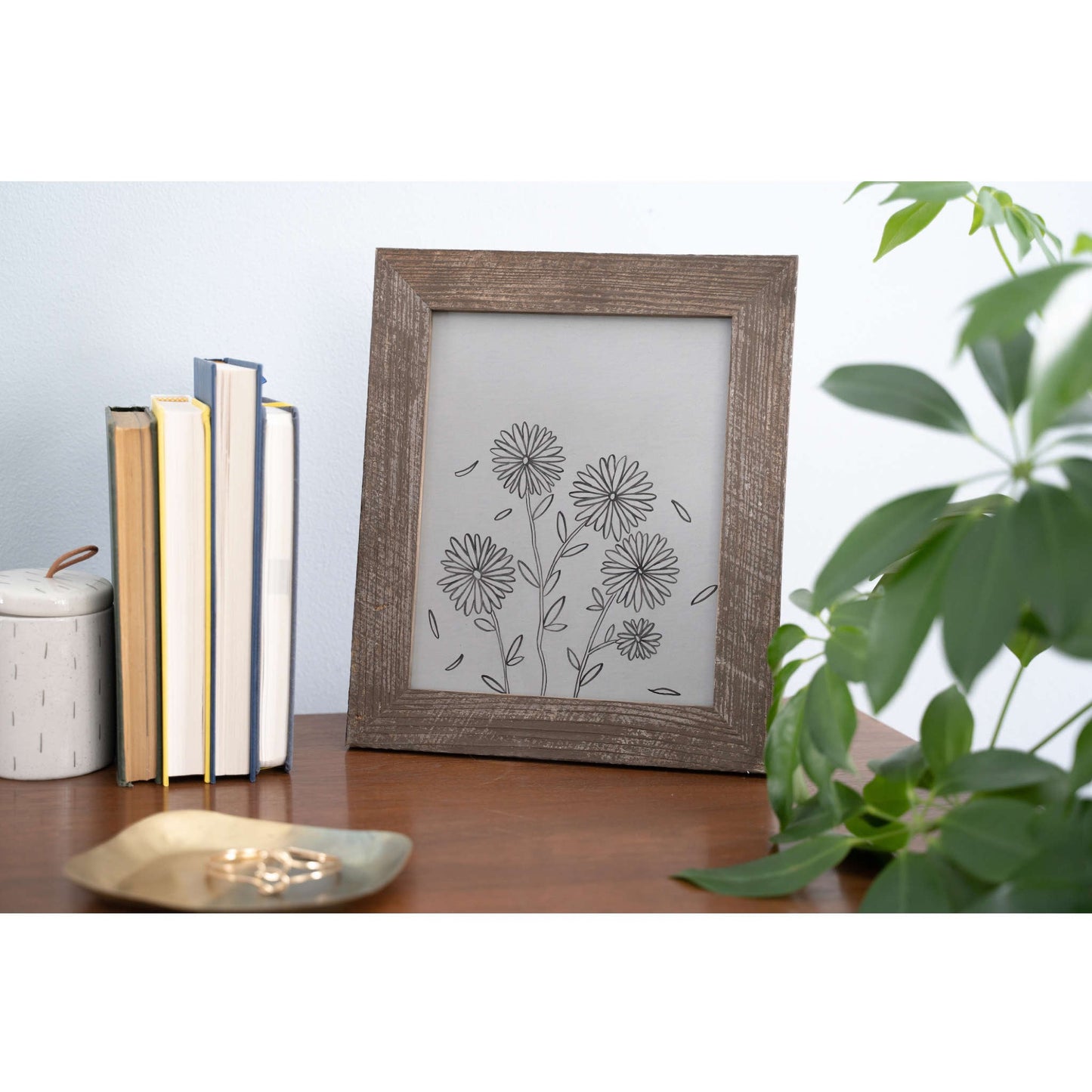 10" x 10" Brown Solid Wood Hanging Picture Frame - Loft&Timber