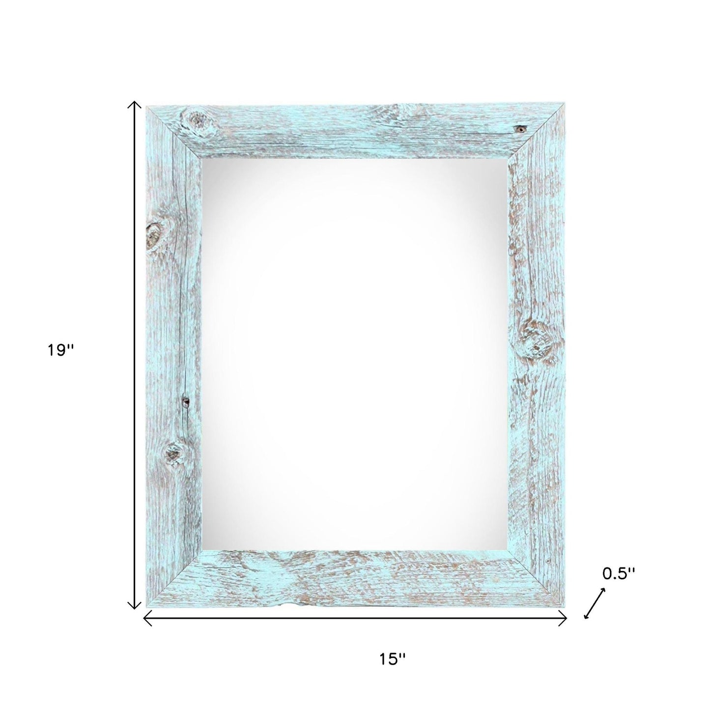 12" x 16" Light Blue Distressed Solid Wood Hanging Picture Frame - Loft&Timber