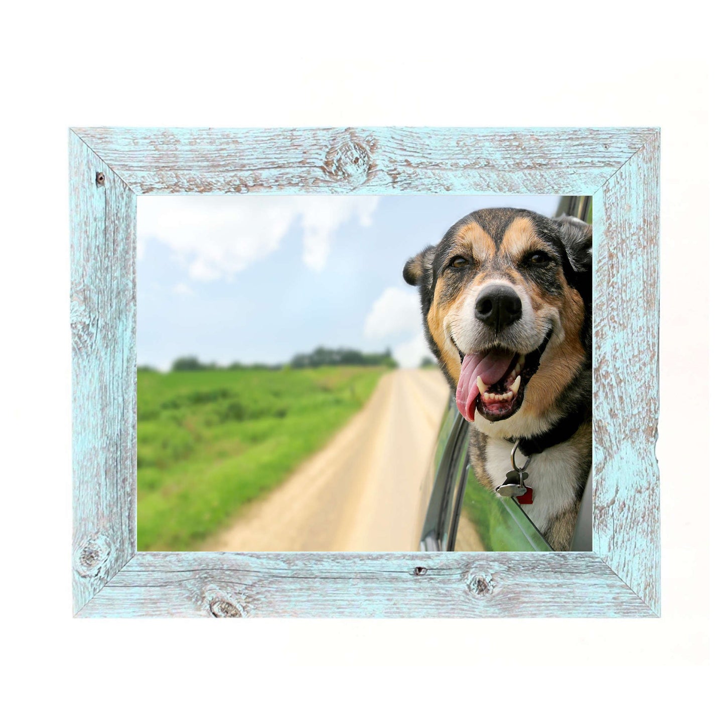 12" x 24" Blue Solid Wood Hanging Picture Frame - Loft&Timber