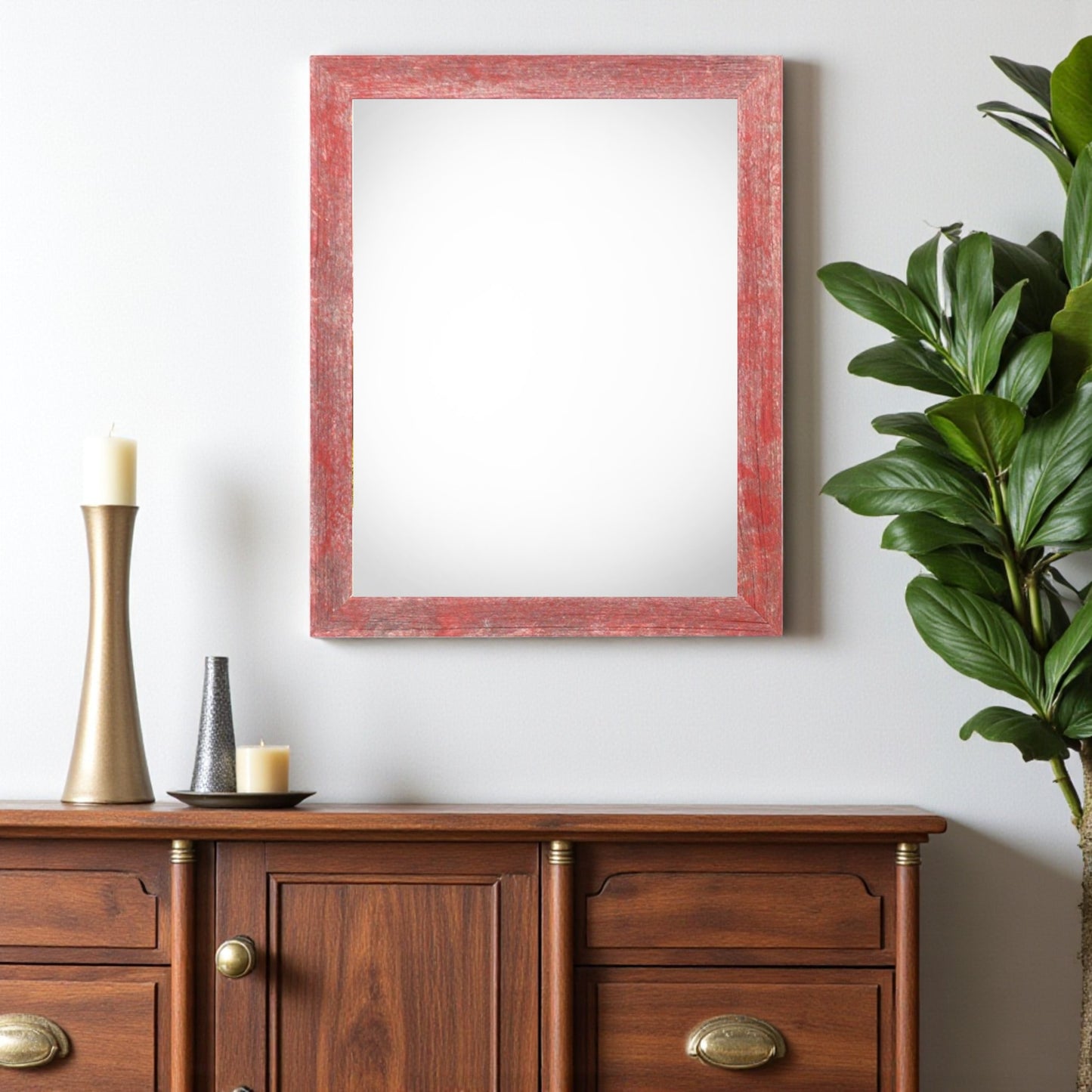 14" x 18" Red Solid Wood Hanging Picture Frame - Loft&Timber