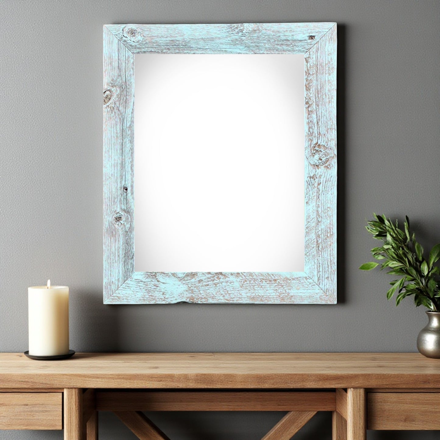 20" x 28" Blue Solid Wood Hanging Picture Frame - Loft&Timber