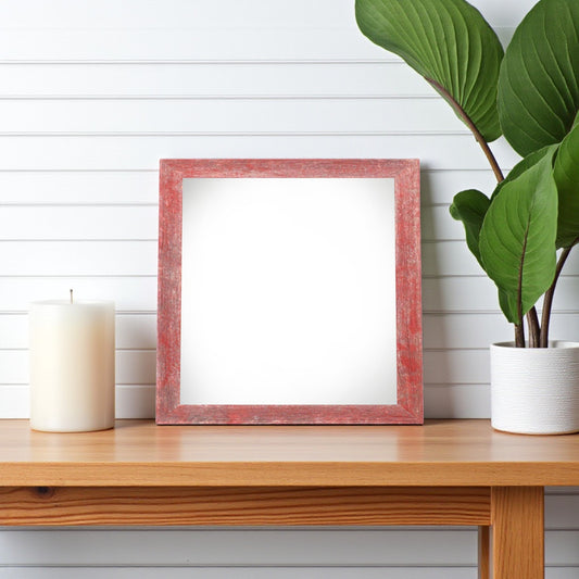 6" x 6" Red Solid Wood Tabletop Picture Frame - Loft&Timber