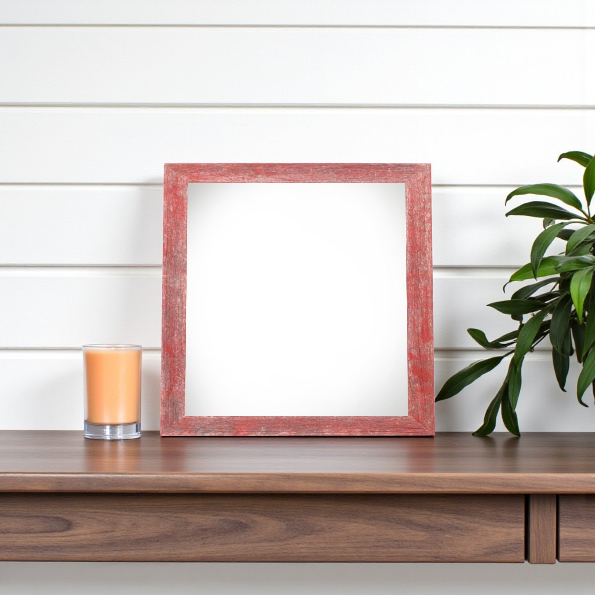 8" x 8" Red Solid Wood Tabletop Picture Frame - Loft&Timber