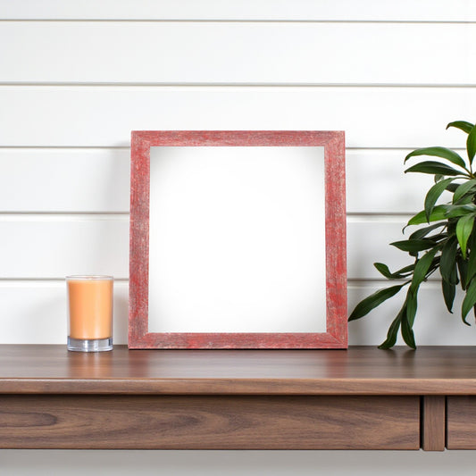 8" x 8" Red Solid Wood Tabletop Picture Frame - Loft&Timber