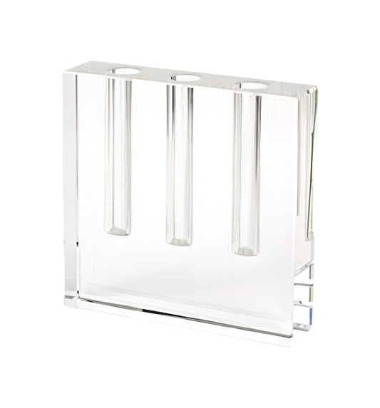 7" Clear Crystal Clear Square Table Vase - Loft&Timber