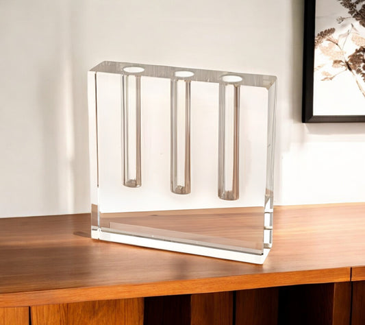 7" Clear Crystal Clear Square Table Vase - Loft&Timber