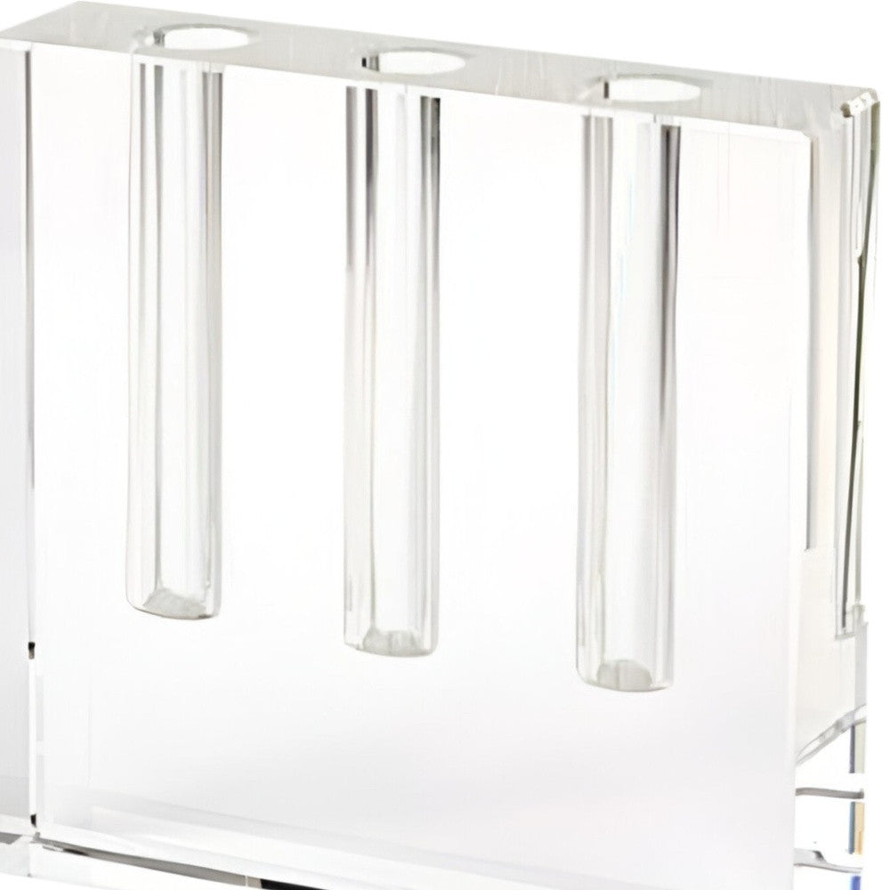 7" Clear Crystal Clear Square Table Vase - Loft&Timber