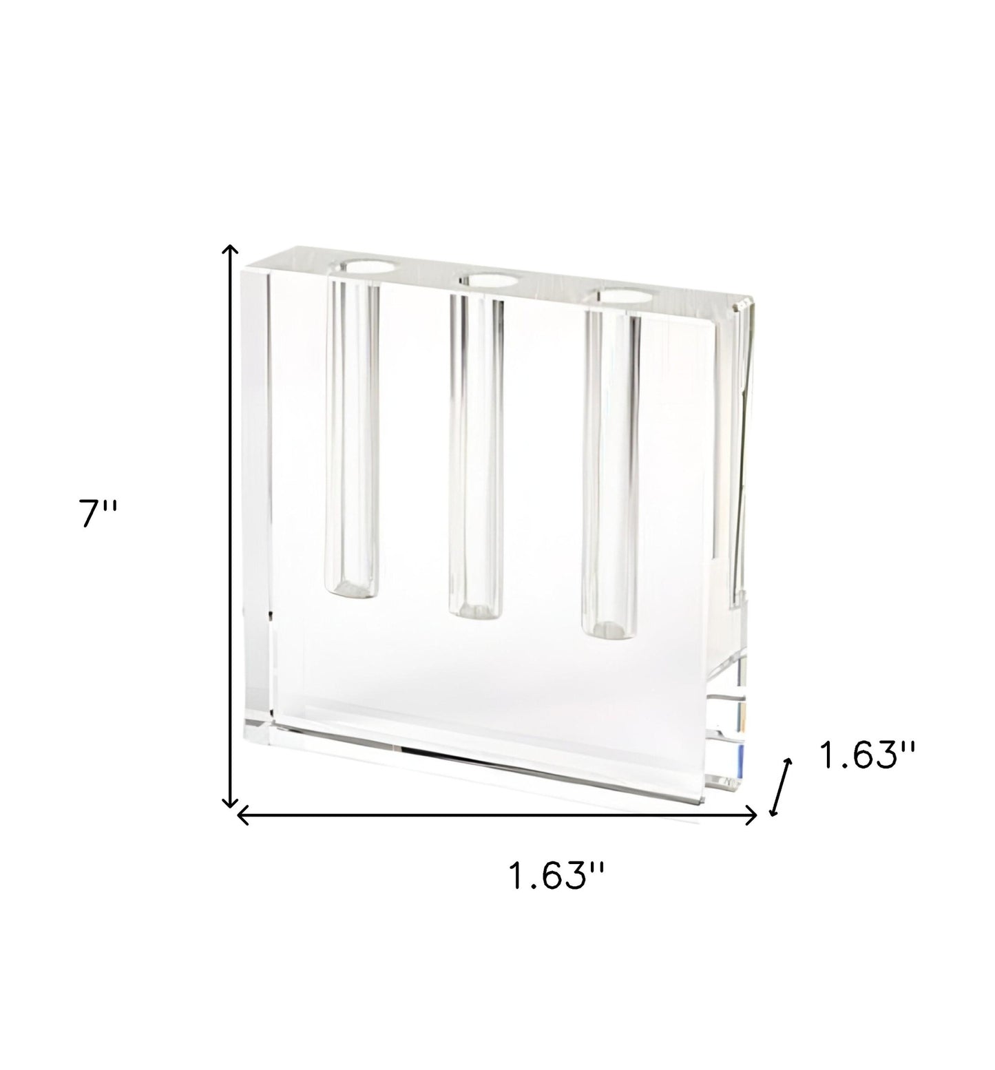 7" Clear Crystal Clear Square Table Vase - Loft&Timber