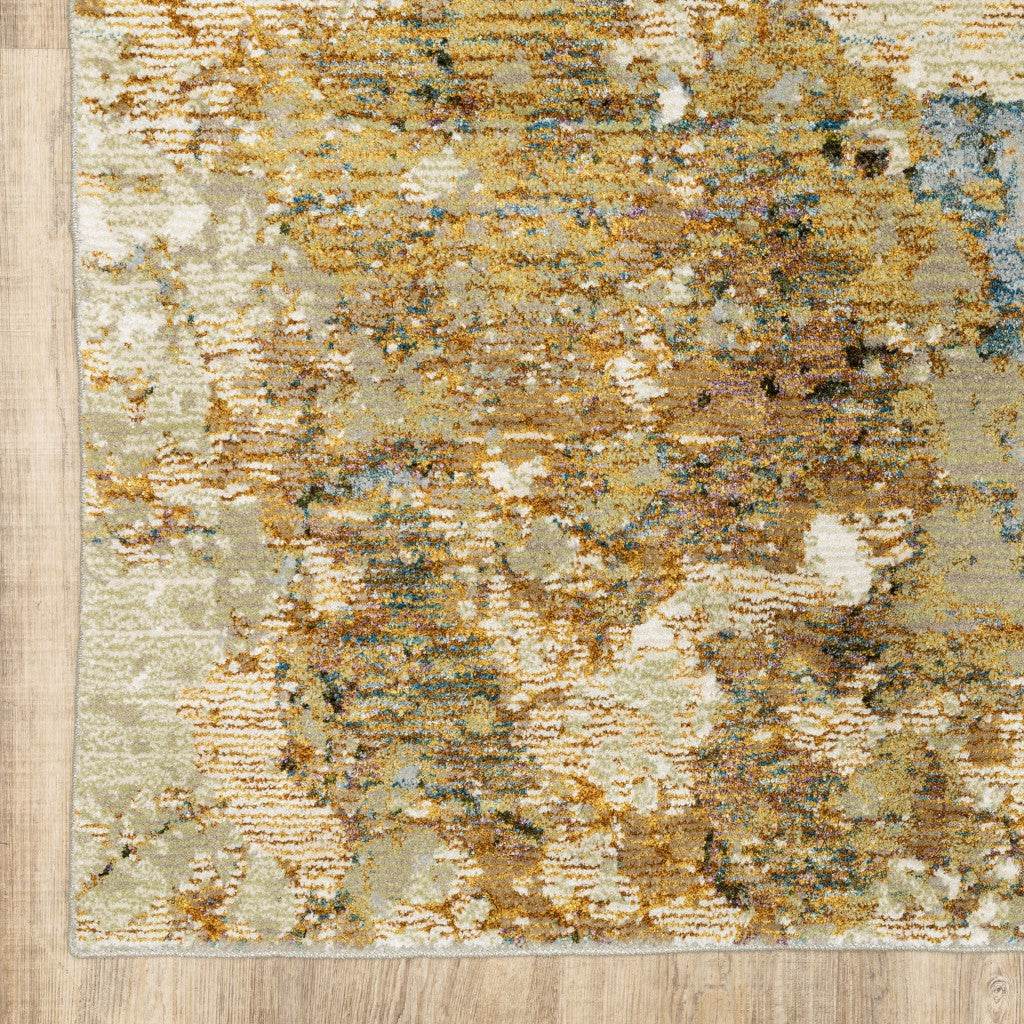 12' Gold And Ivory Runner Rug - Loft&Timber
