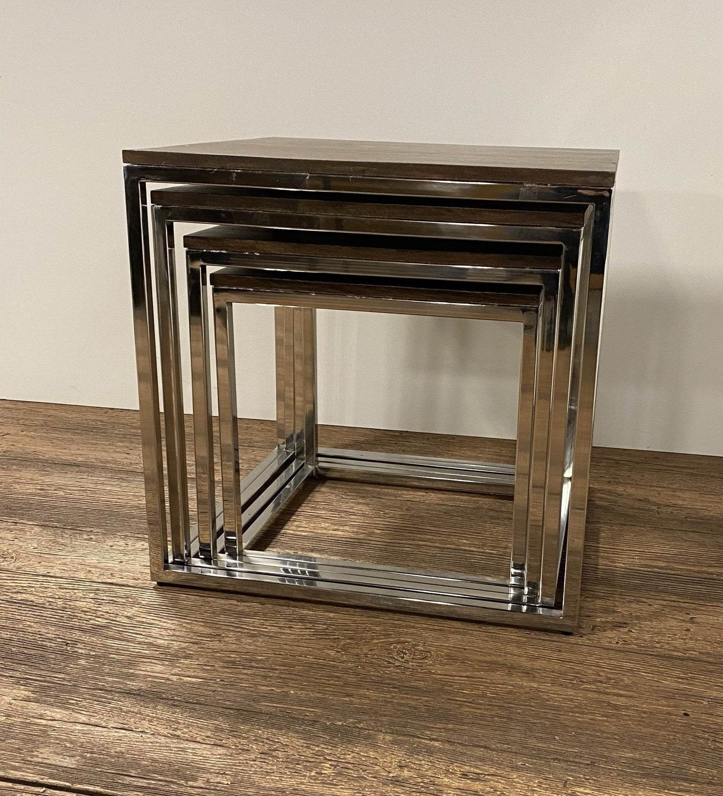 Set Of 4 Modern Rustic Nesting Accent Tables - Loft&Timber