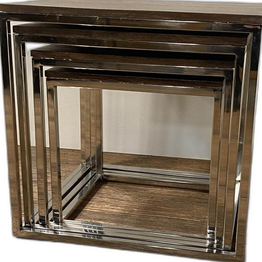 Set Of 4 Modern Rustic Nesting Accent Tables - Loft&Timber