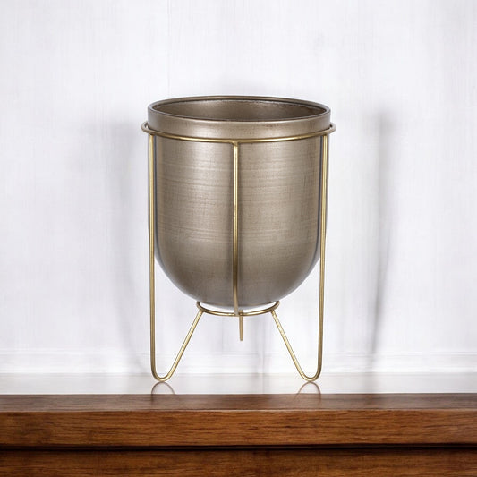 10" Bronze Cylinder Metal Table Vase - Loft&Timber