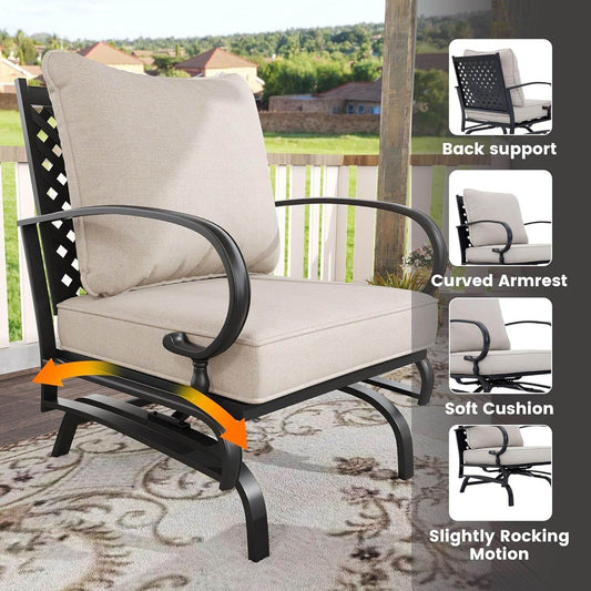 Five Piece Outdoor Patio Furniture Set with Cushions - Loft&Timber