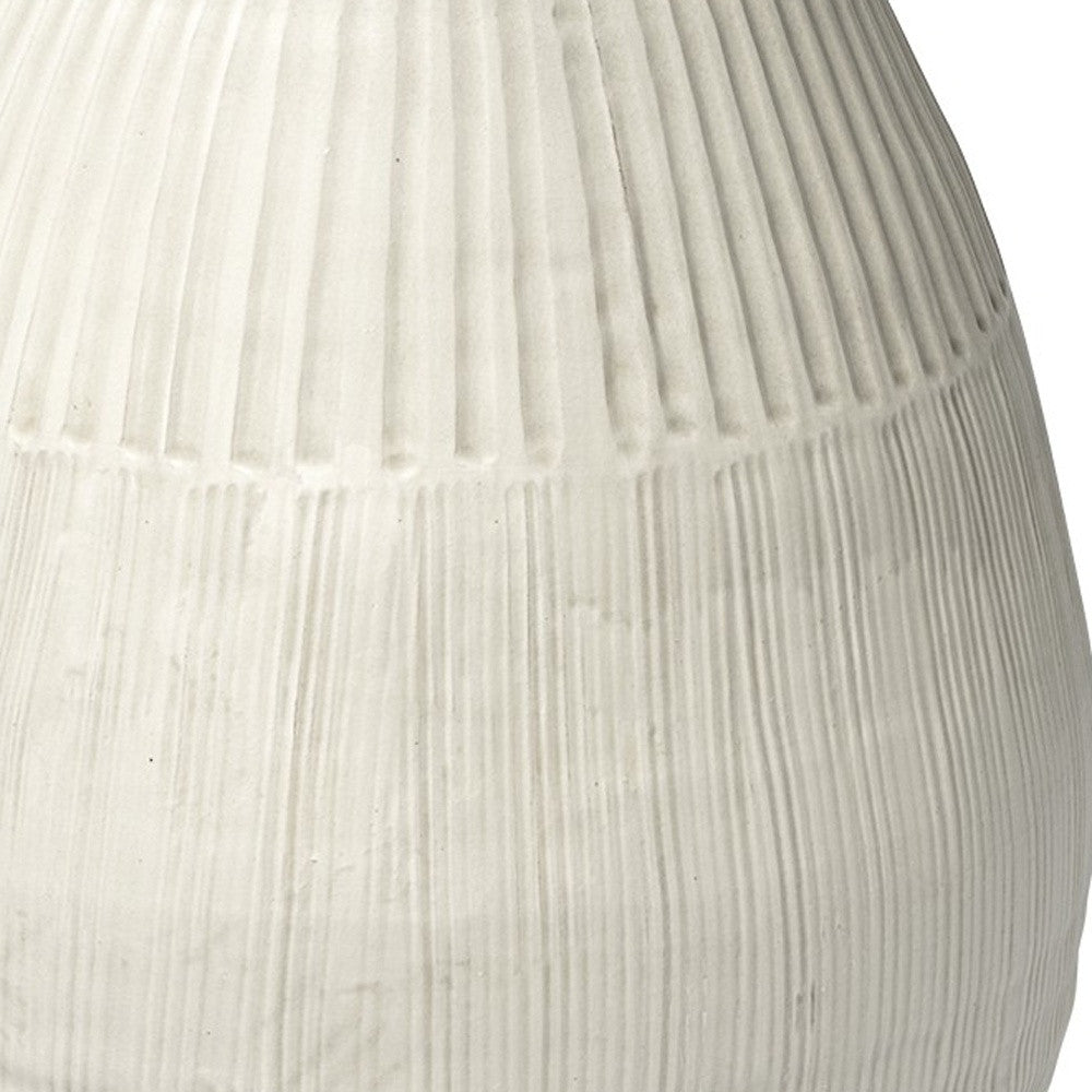 21" White Cylinder Ceramic Floor Vase - Loft&Timber