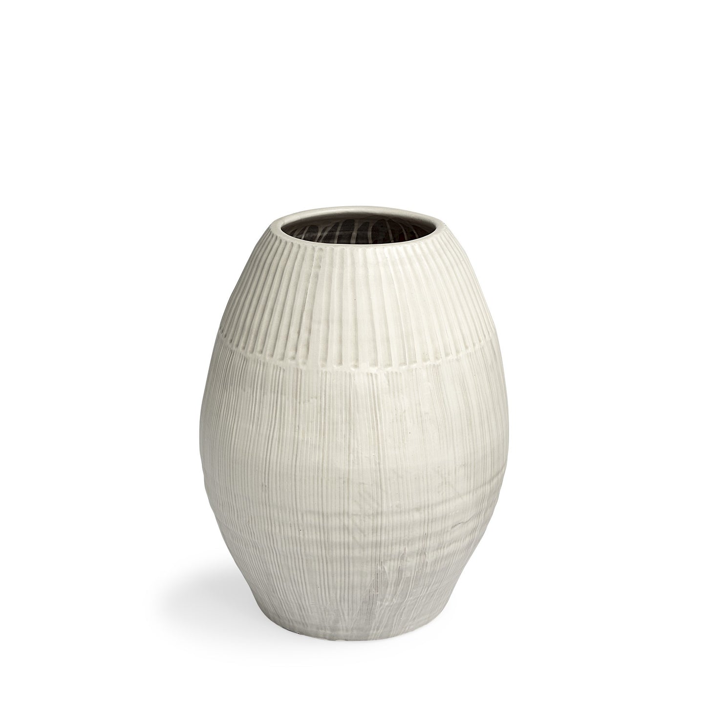 21" White Cylinder Ceramic Floor Vase - Loft&Timber