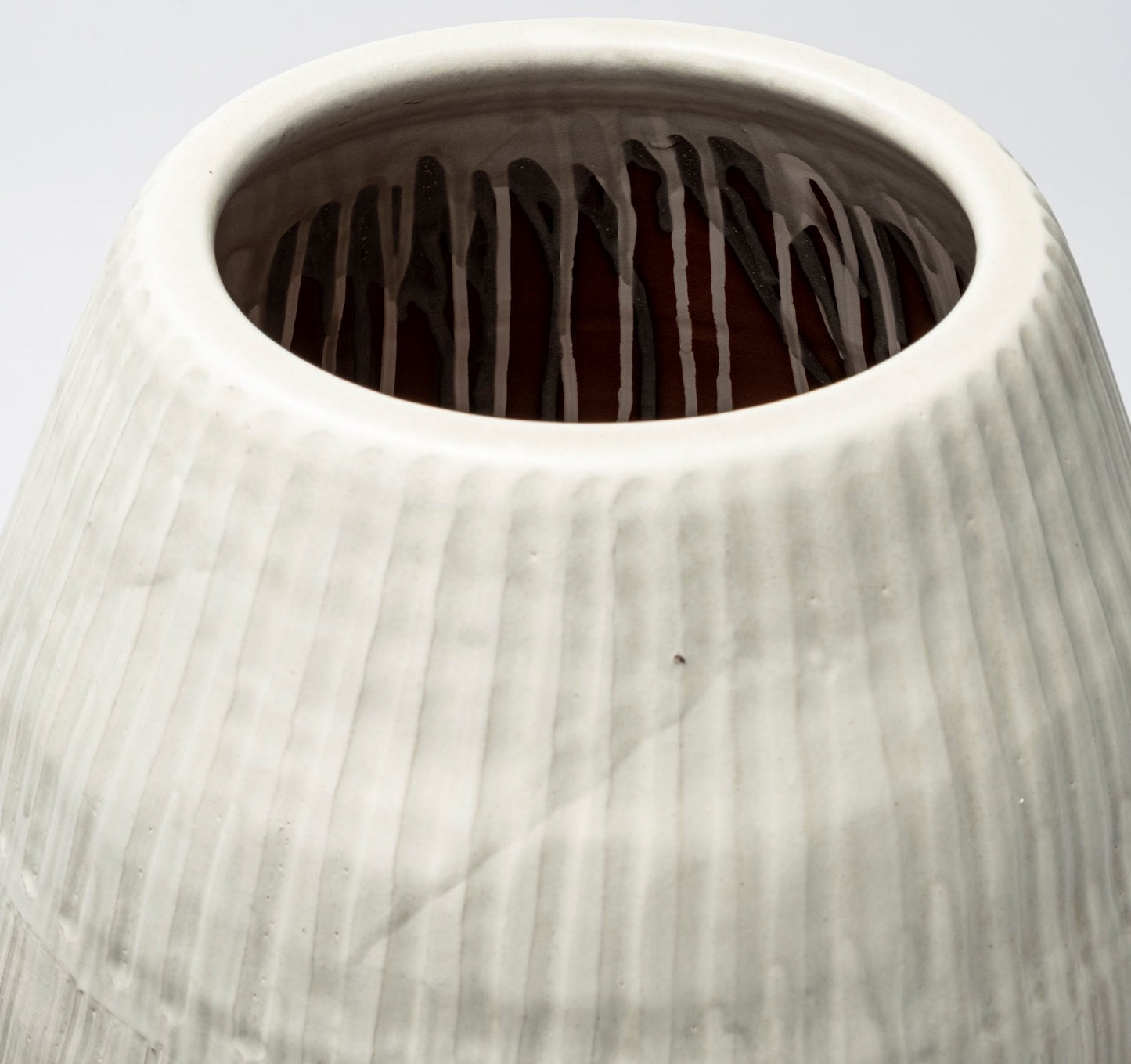 21" White Cylinder Ceramic Floor Vase - Loft&Timber