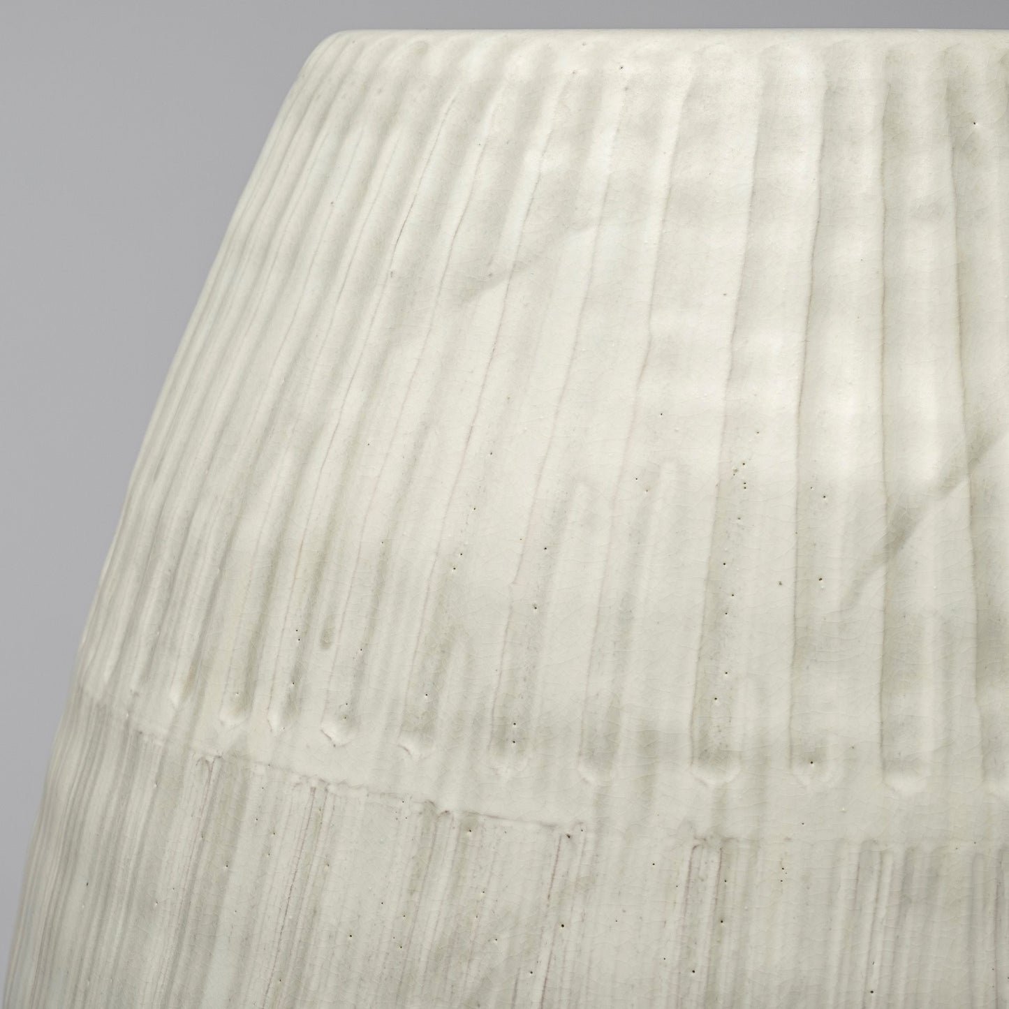 21" White Cylinder Ceramic Floor Vase - Loft&Timber