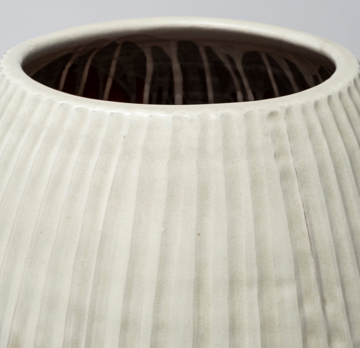 29" White Cylinder Ceramic Floor Vase - Loft&Timber