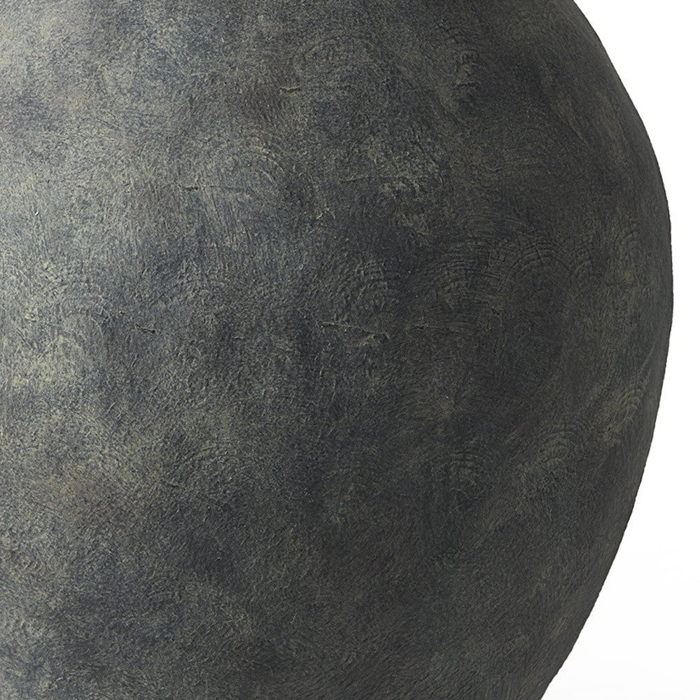 23" Gray Oval Distressed Ceramic Floor Vase - Loft&Timber