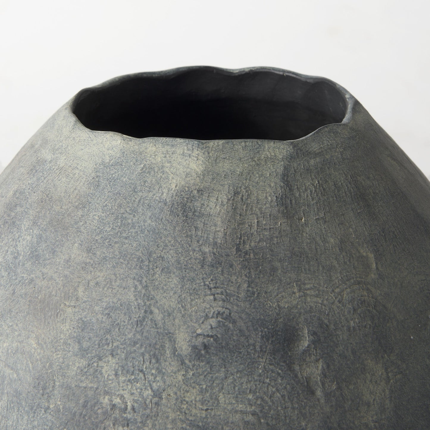 23" Gray Oval Distressed Ceramic Floor Vase - Loft&Timber