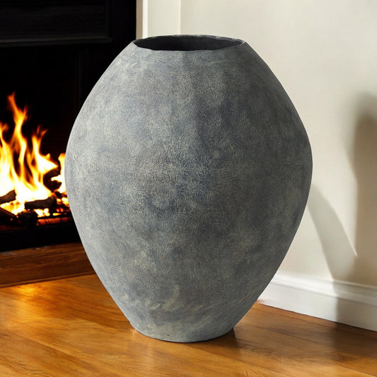 28" Gray Cylinder Ceramic Floor Vase - Loft&Timber