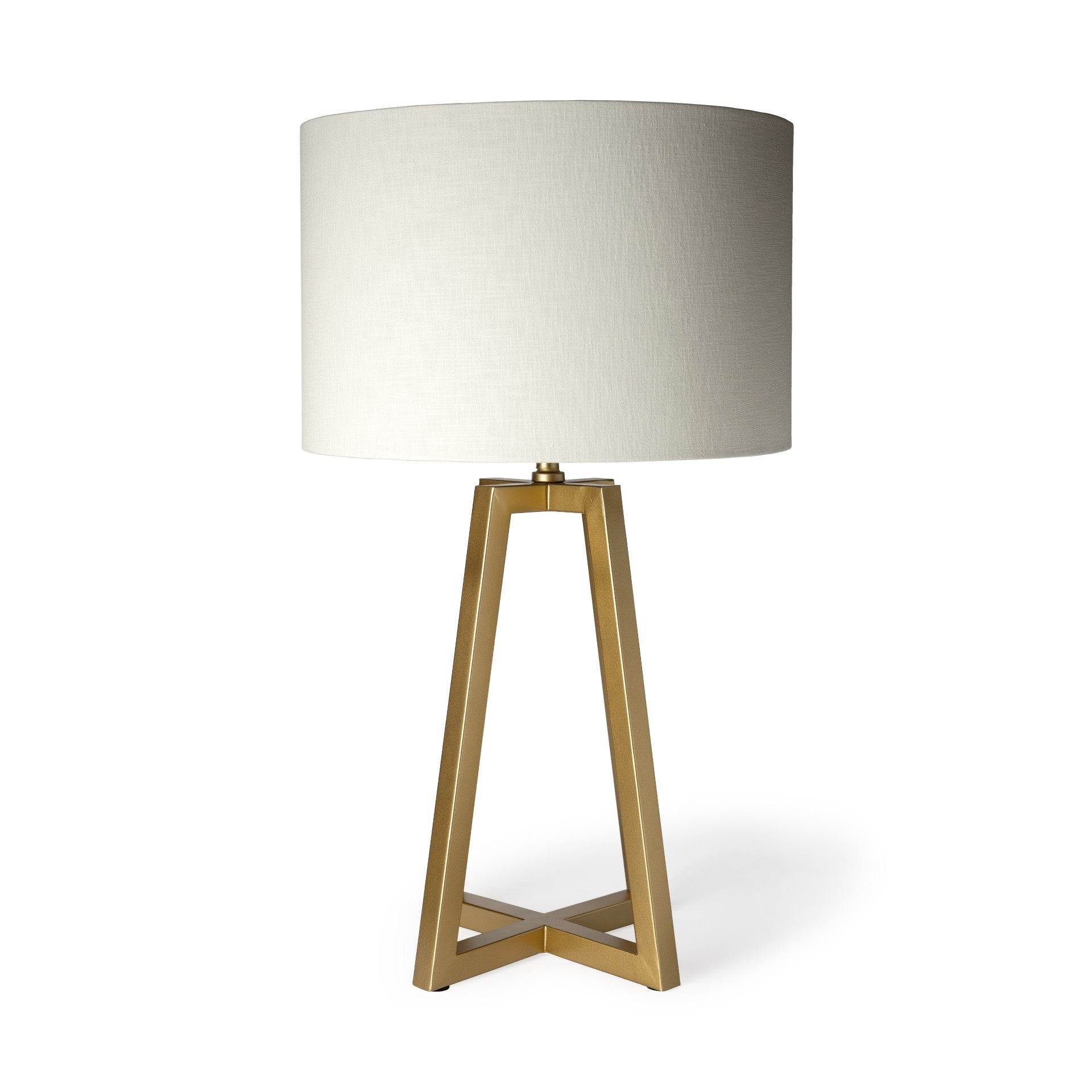 Metallic Gold Tone Geometric Table Lamp - Loft&Timber