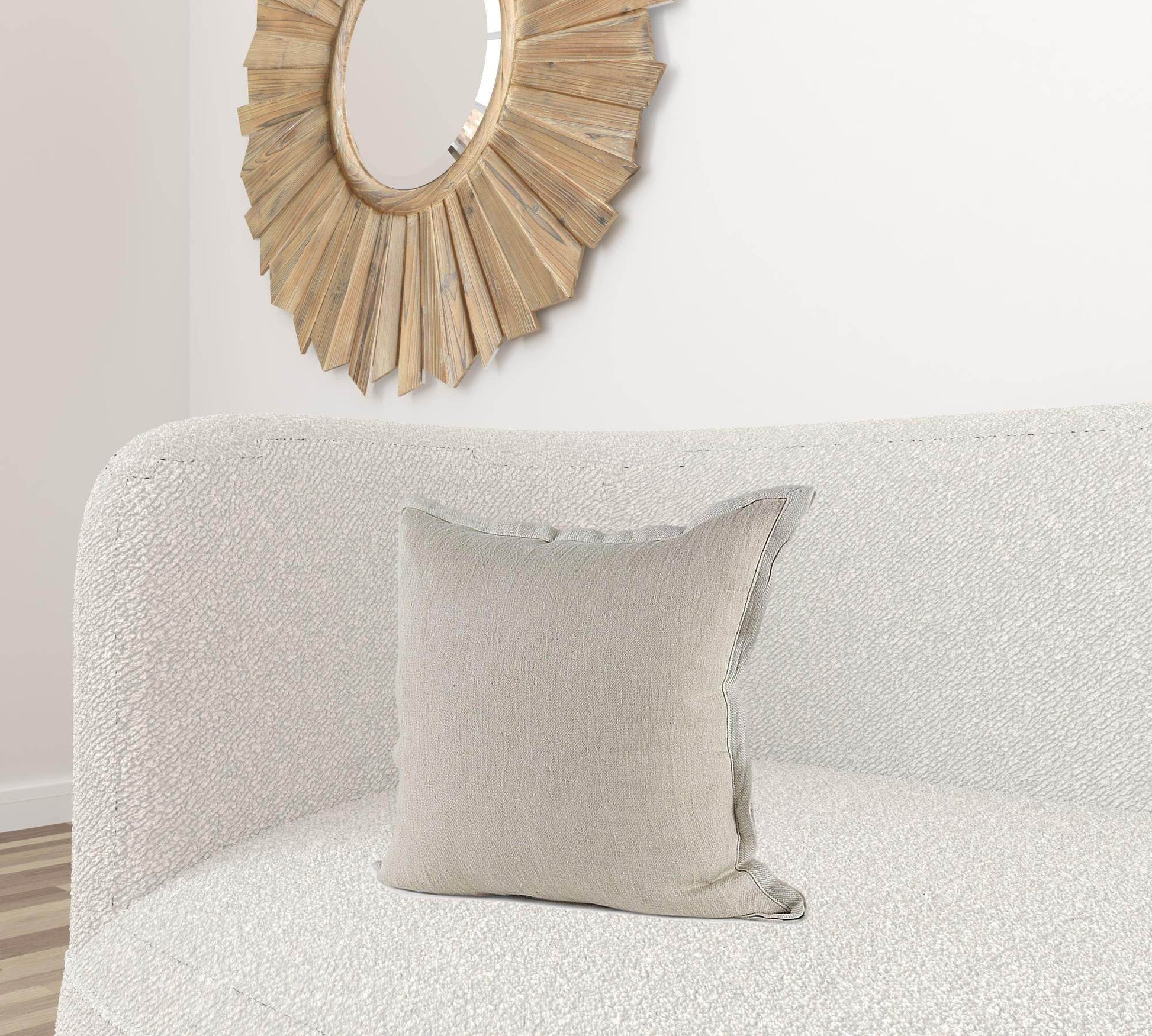 Cream Bordered Pillow Cover - Loft&Timber