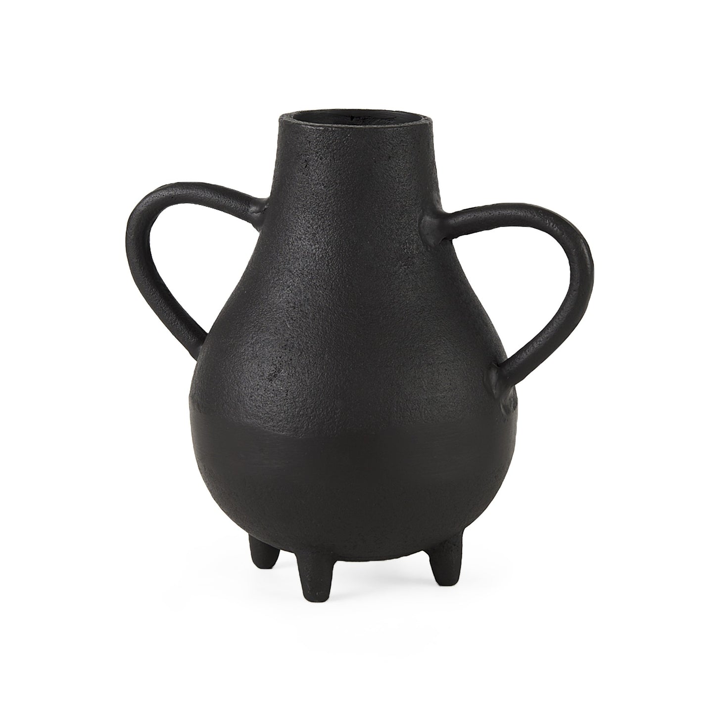 8" Black Two Handle Ceramic Jug Vase - Loft&Timber
