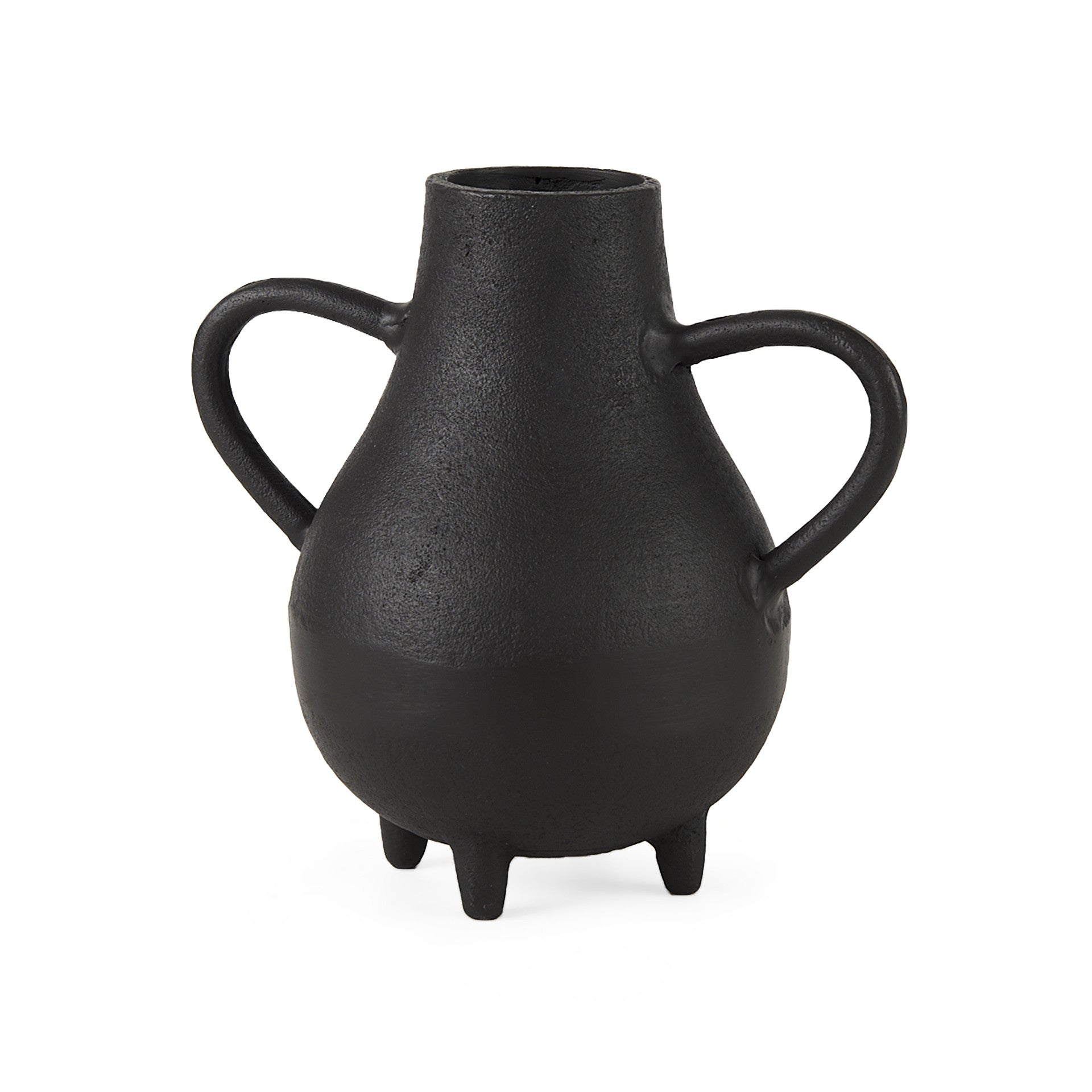 8" Black Two Handle Ceramic Jug Vase - Loft&Timber