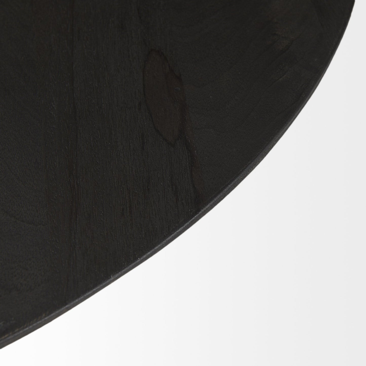 32" Dark Brown and Black Solid Wood and Iron Round Pedestal Coffee Table - Loft&Timber