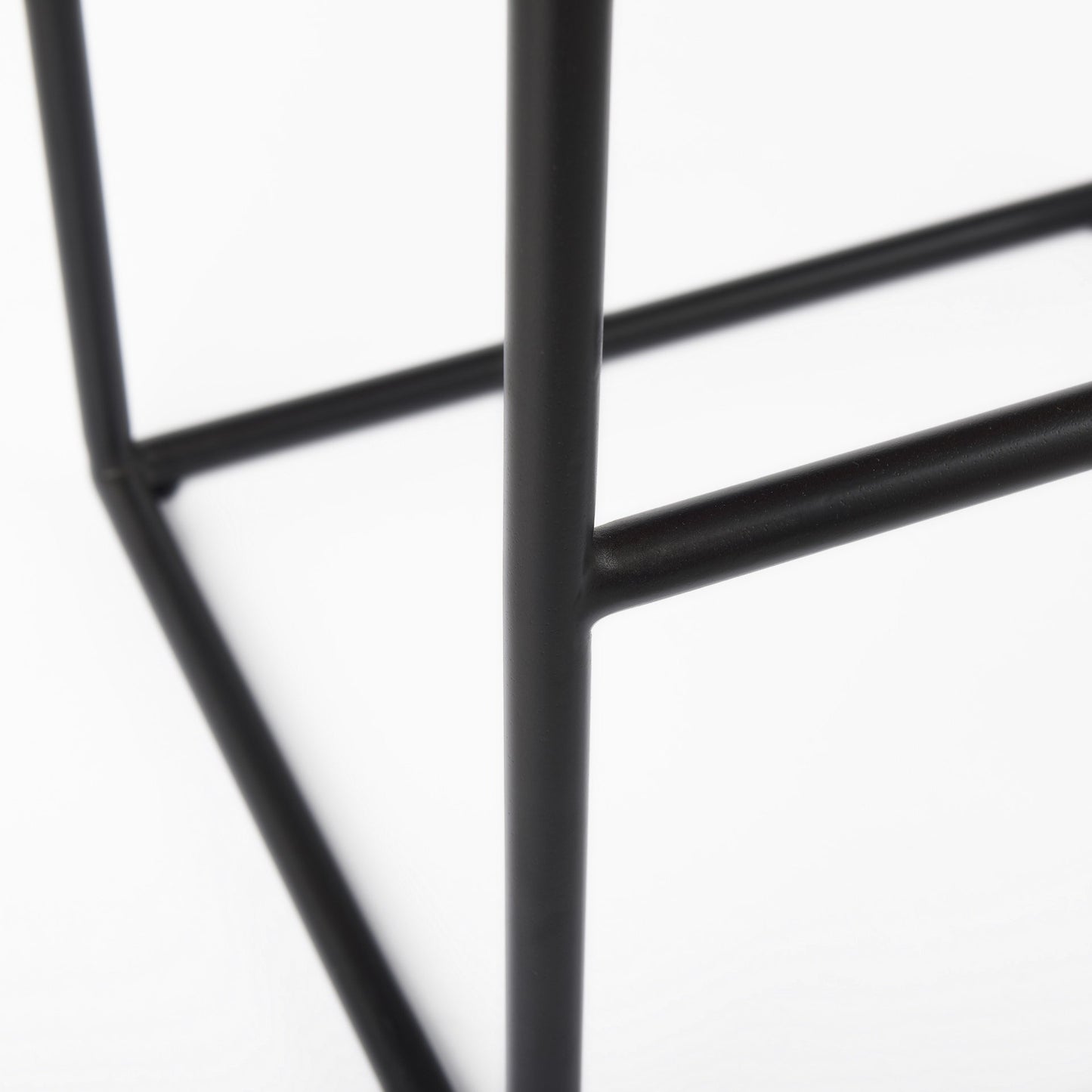 30" Brown And Black Leather And Iron Backless Bar Height Bar Chair - Loft&Timber