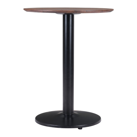 24" Black And Brown Round End Table - Loft&Timber