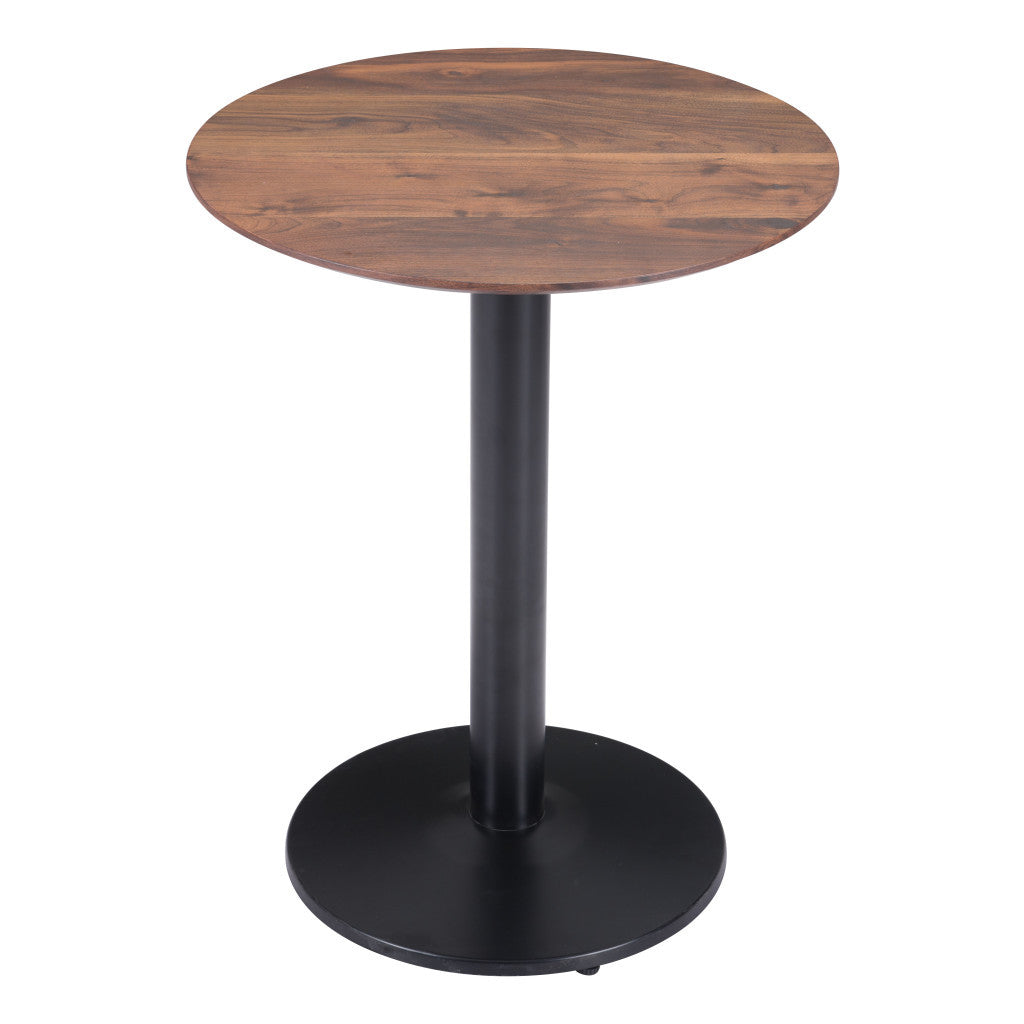 24" Black And Brown Round End Table - Loft&Timber