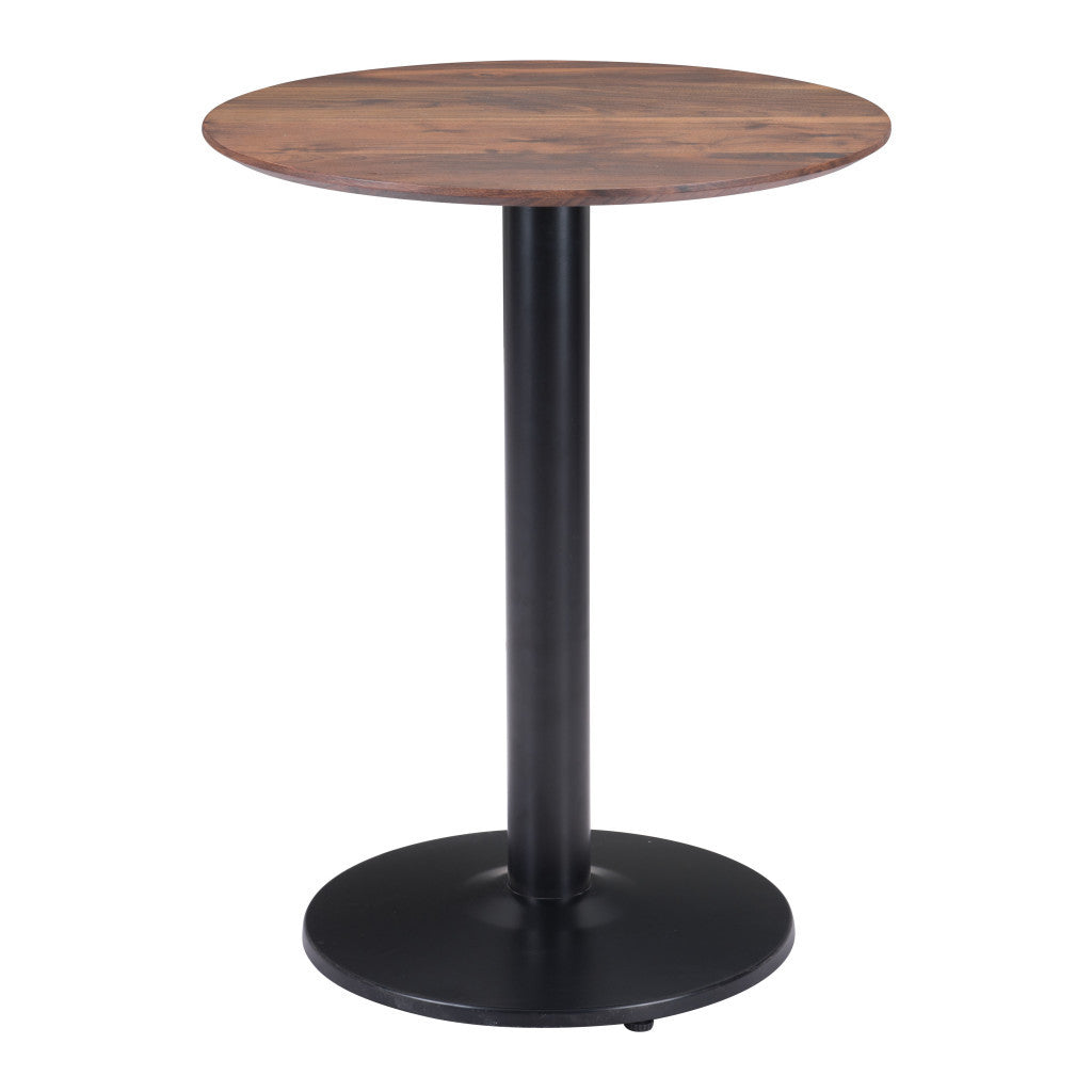 24" Black And Brown Round End Table - Loft&Timber