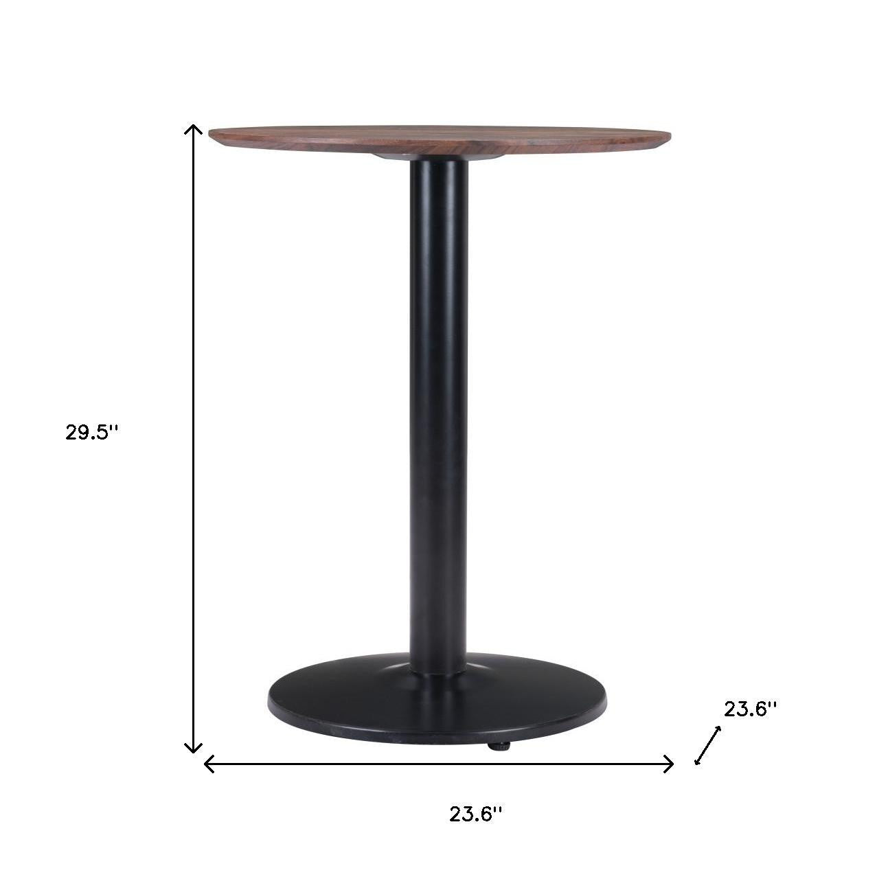 24" Black And Brown Round End Table - Loft&Timber