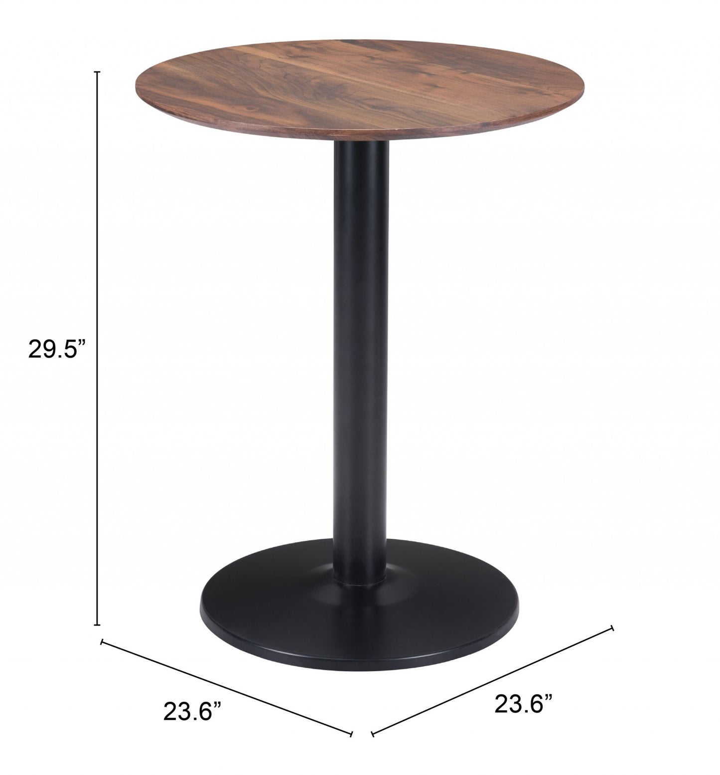 24" Black And Brown Round End Table - Loft&Timber