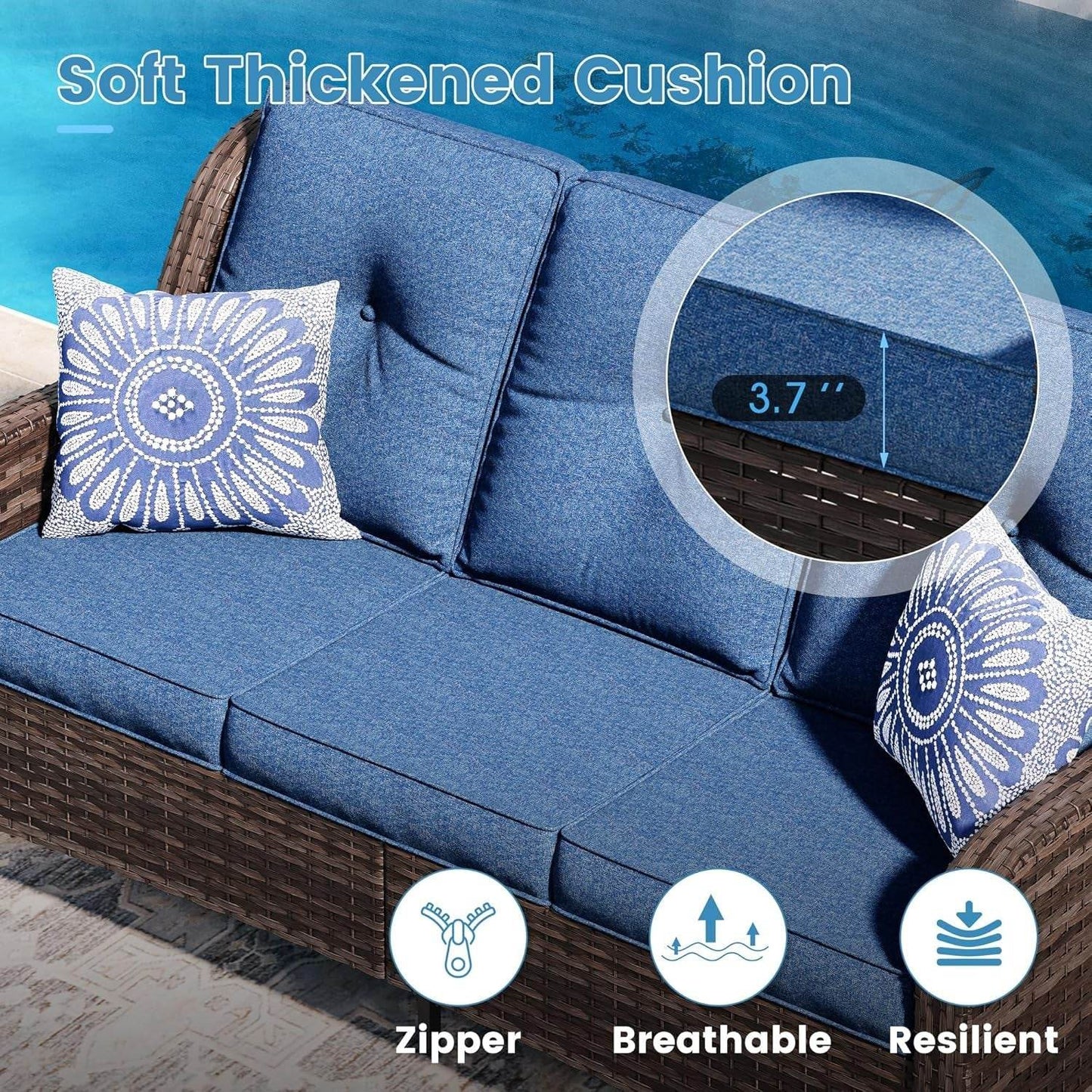 Outdoor Patio Furniture Set with Fire Pit Table - Loft&Timber