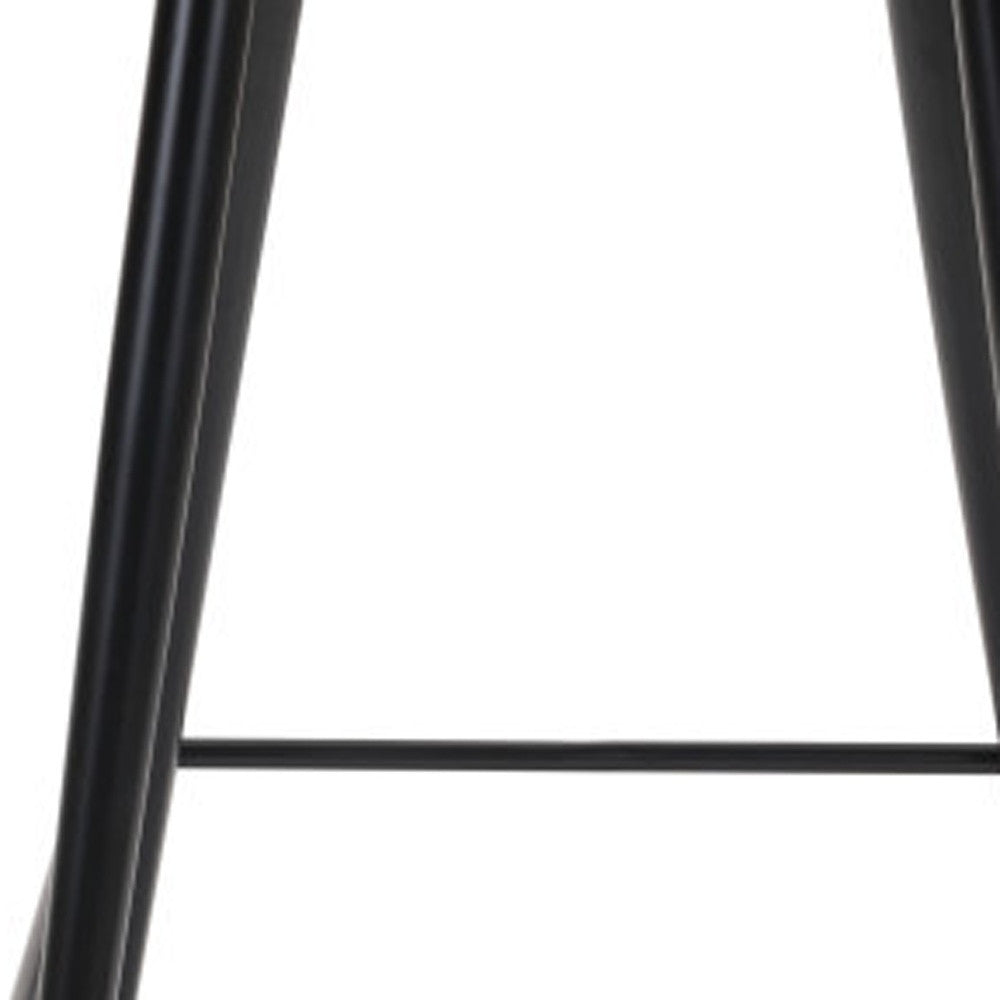 30" Pink And Black Velvet And Steel Bar Height Bar Chair - Loft&Timber