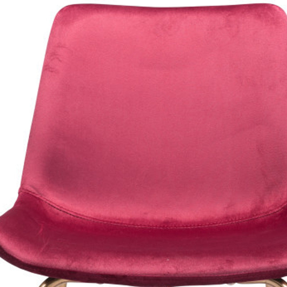 31" Red And Copper Steel Low Back Bar Height Bar Chair - Loft&Timber