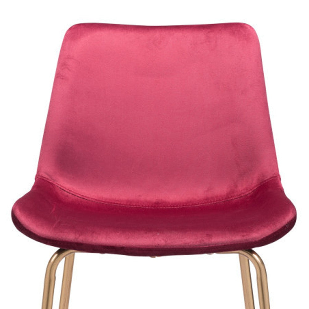31" Red And Copper Steel Low Back Bar Height Bar Chair - Loft&Timber