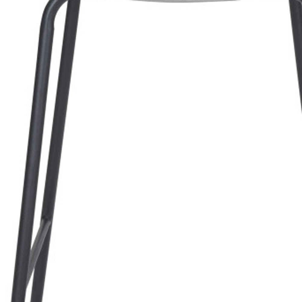 31" White And Black Steel Low Back Bar Height Bar Chair - Loft&Timber