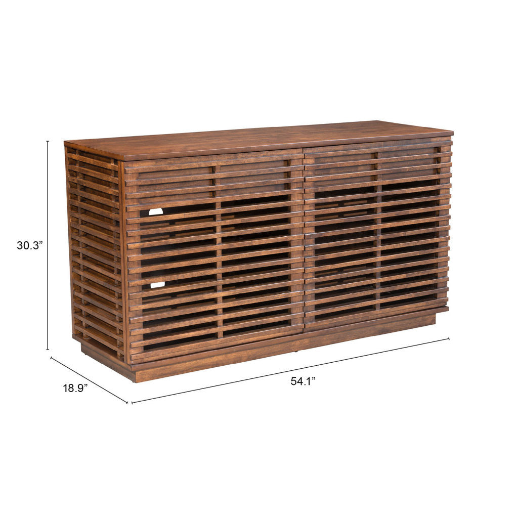 54" Brown Enclosed Storage TV Stand - Loft&Timber
